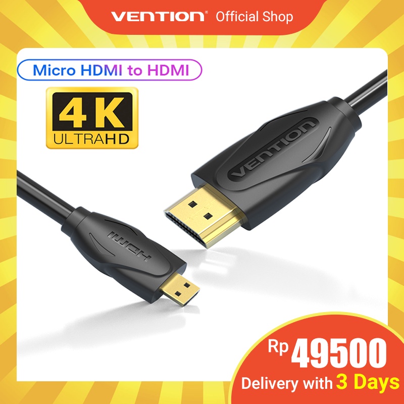 Vention Kabel Micro HDMI ke HDMI 3D 1080P untuk Tablet / HDTV