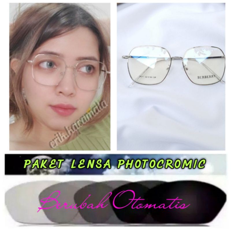 FRAME KACAMATA MINUS ANTI RADIASI | KACAMATA WANITA 9671 ( PAKET LENSA PHOTOCROMIC / BLUERAY )