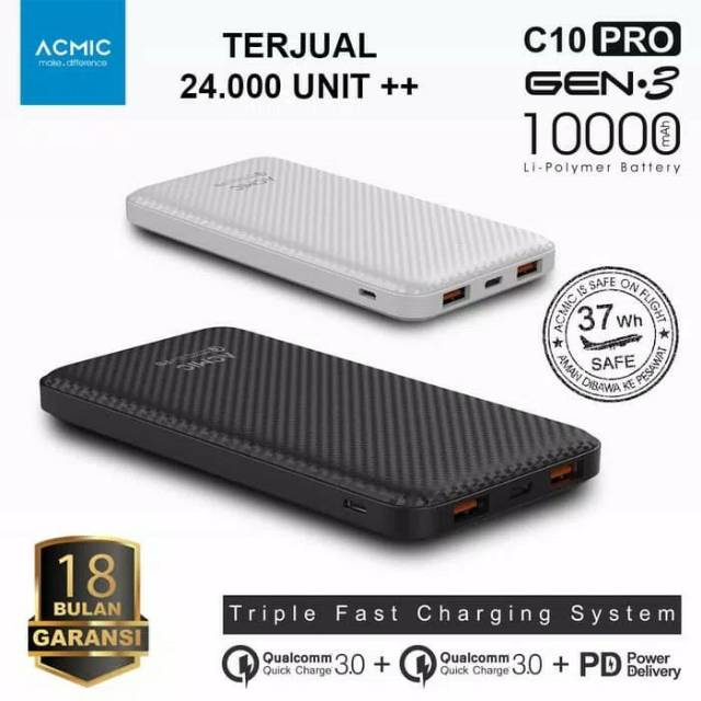 ACMIC C10 PRO GEN 3 QC 3.0 + PD