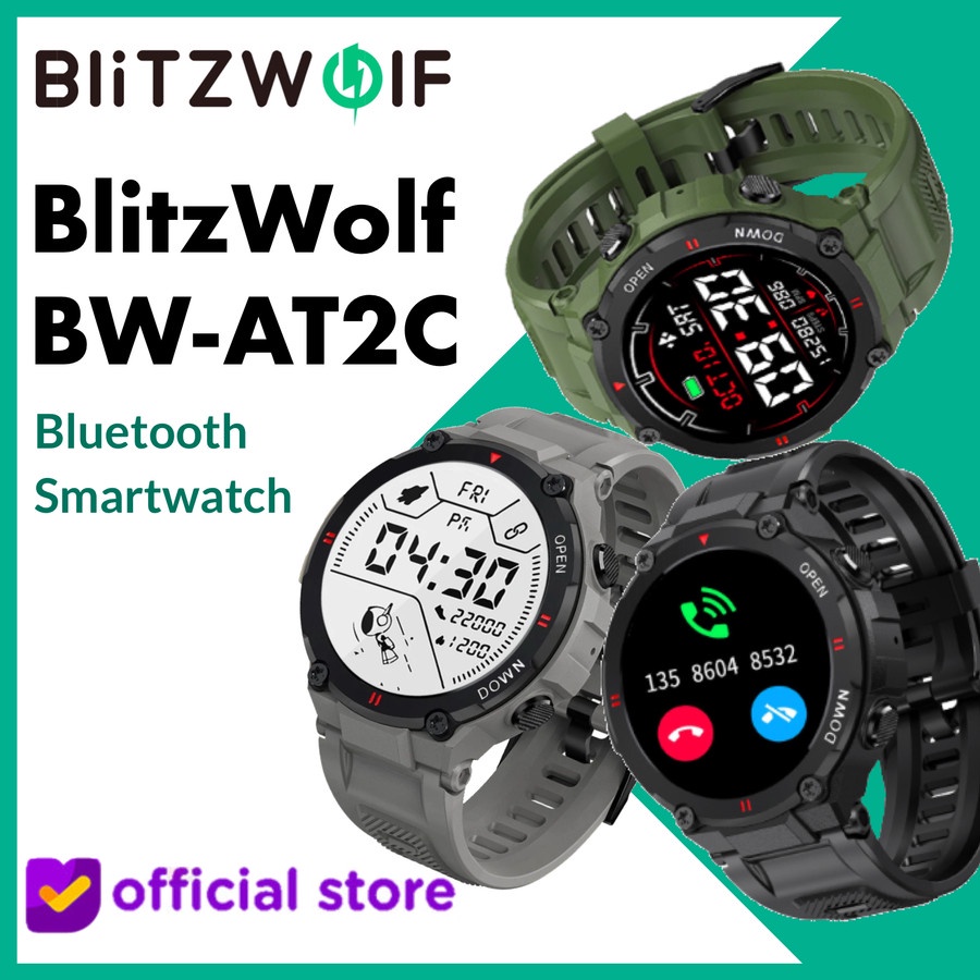 BlitzWolf BW AT2C Smartwatch Bluetooth Call Heart Rate Sport Alt DT95 AT2