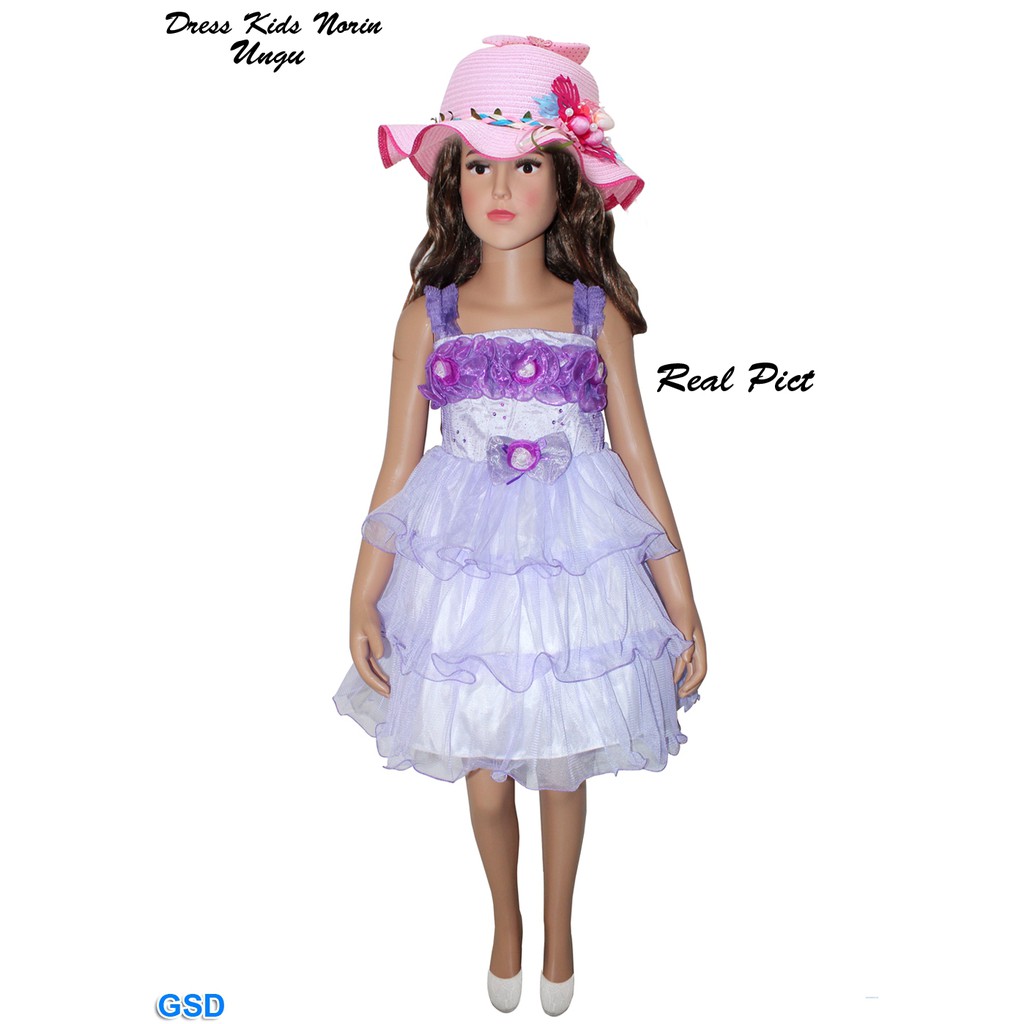 Dress Kids Norin/Baju Pesta Anak/Baju Anak Model Terbaru/Brukat Kasual/Dress Bayi Perempuan 3-5 Thn