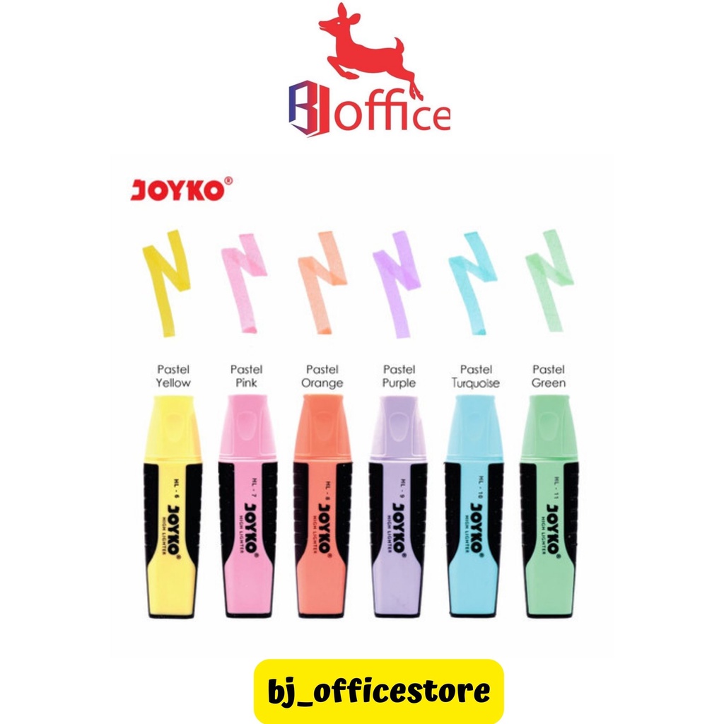 

Highlighter JOYKO Penanda Warna Warni Pastel Soft Colour Murah Sekolah ATK Highlight