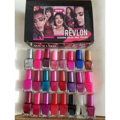 [ 24 PCS ] KUTEK REVLON / HUDA - KUTEKS REVLON - FASHION COLOR NAIL POLISH - ALL COLORS / NUDE / GLITTER / HITAM