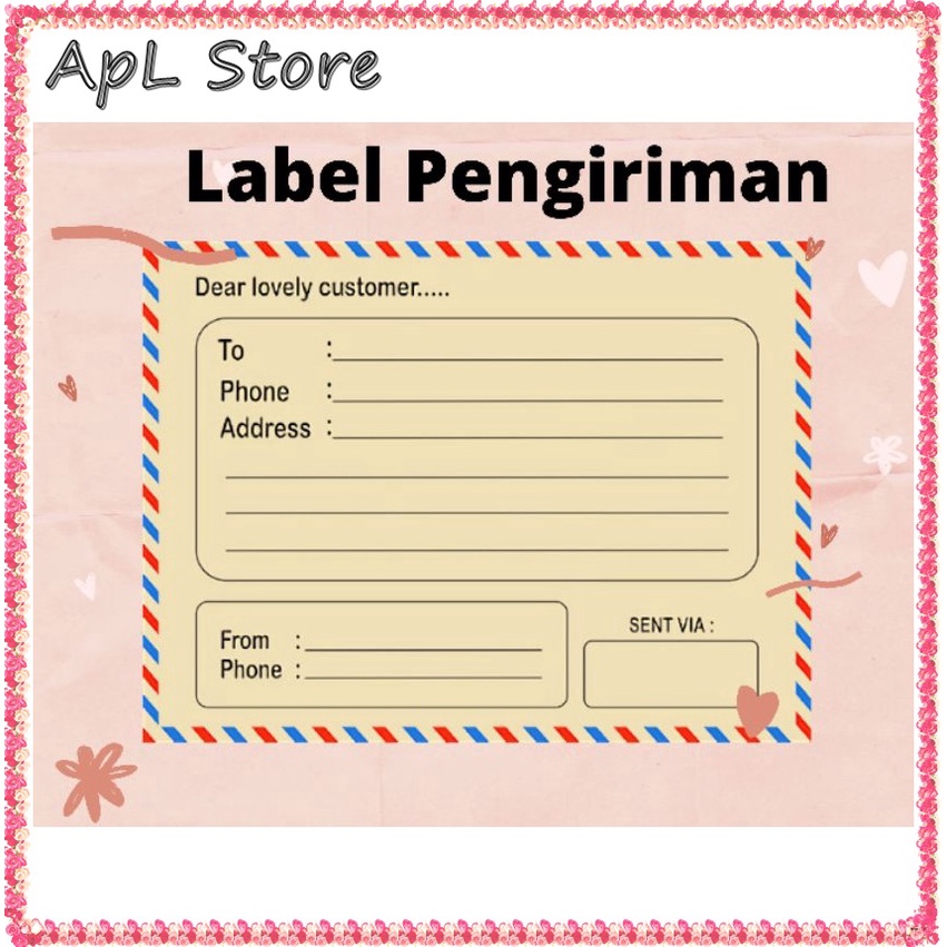 

Label Pengiriman Olshop Lucu Sticker Pengiriman Online Shop Kertas HVS D014