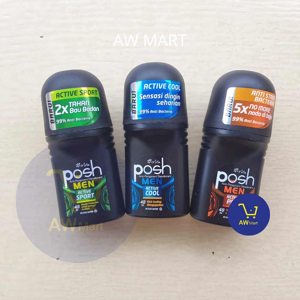 DEODORAN POSH MEN ROLL ON 50 ML - POSH MEN ANTI PERSPIRANT DEODORANT 48 JAM