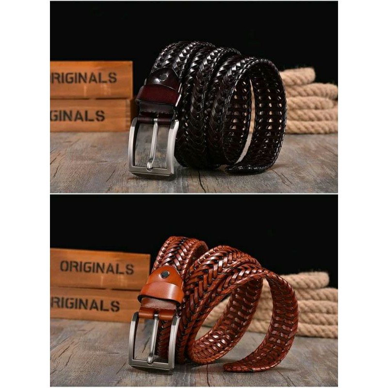 ikat pinggang pria/kulit anyaman