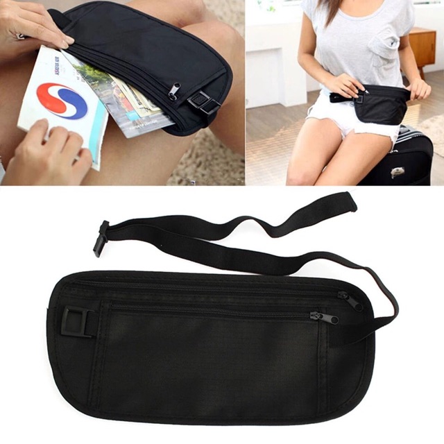 IMPORT Waist Bag Tas Pinggang Travel simpan uang passport anti maling pouch pinggul