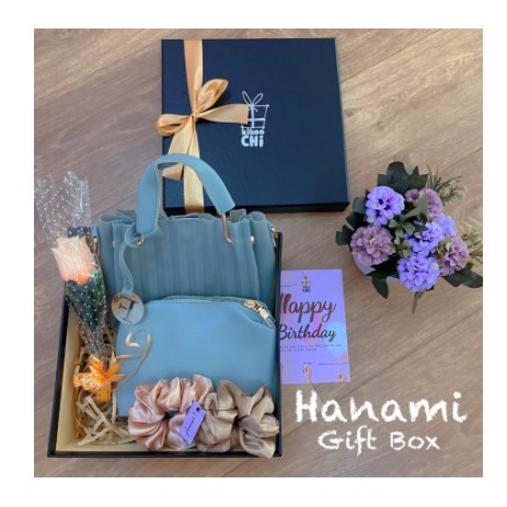 Paket Hanami - Hadiah Kado Ulang Tahun Wanita - Hampers Ulang Tahun Tas - Hampers Anniversary
