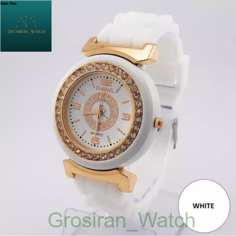 Promo Sale Jam Tangan Wanita Diamond Strap Rubber CC-16 [G_W]