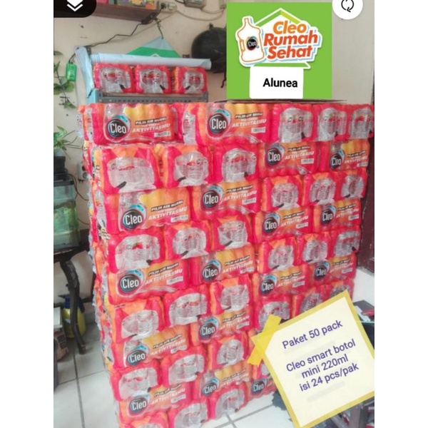 

Cleo smart botol mini 220ml isi 24/pack paket 50 pack