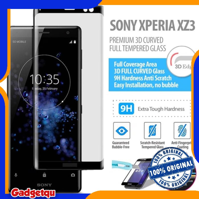 sony xperia xz3   premium 3d curved full tempered glass antigores original