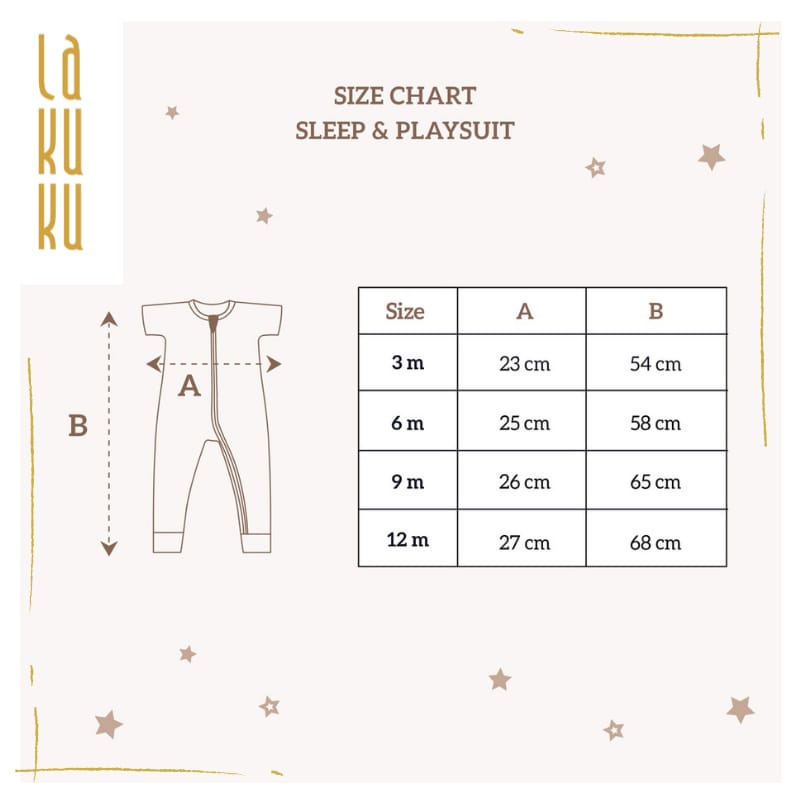 Lakuku - Little Palmerhaus Sleep and playsuit Setelan Piyama Baju Tidur Anak Bayi Sleepsuit zipper Lengan pendek Celana Panjang-2