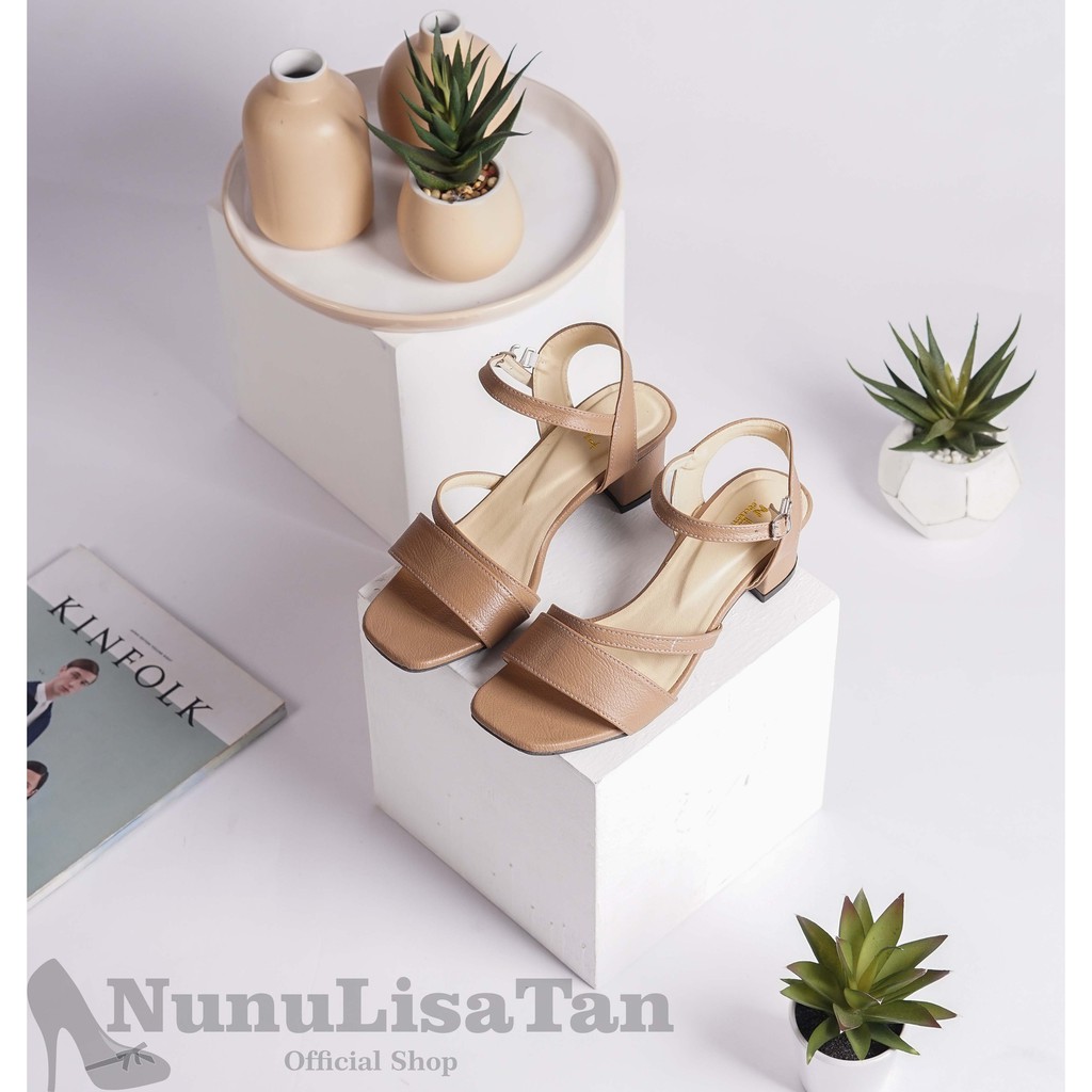 NunuLisaTan - Promo COD Free ongkir High Heels Wanita Korea Hak 5cm hitam mocca