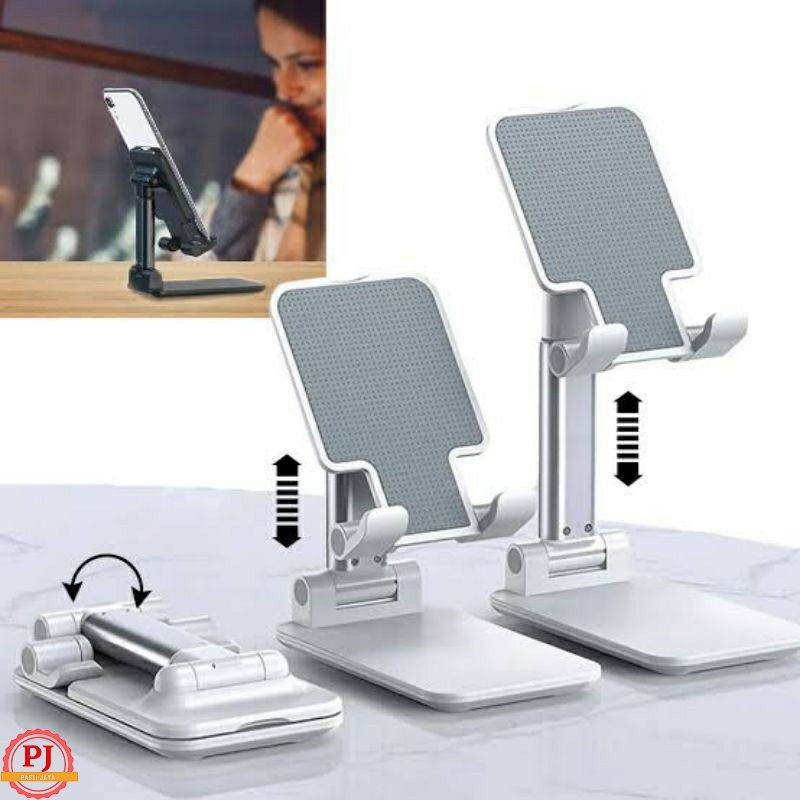 folding desktop stand tablet ipad holder handphone meja universal dudukan hp untuk nonton vidio call zoom meting