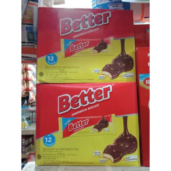 

Better Biskuit Sandwich Lapis Cokelat 12 Pcs