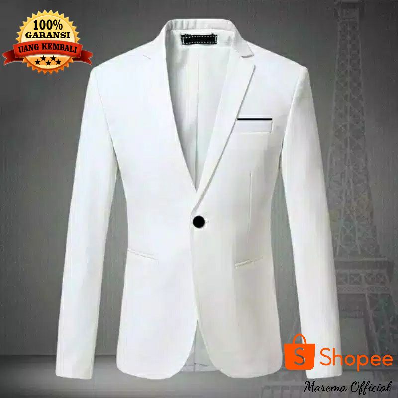 Jas pria putih / jas putih pria / blazer pria putih
