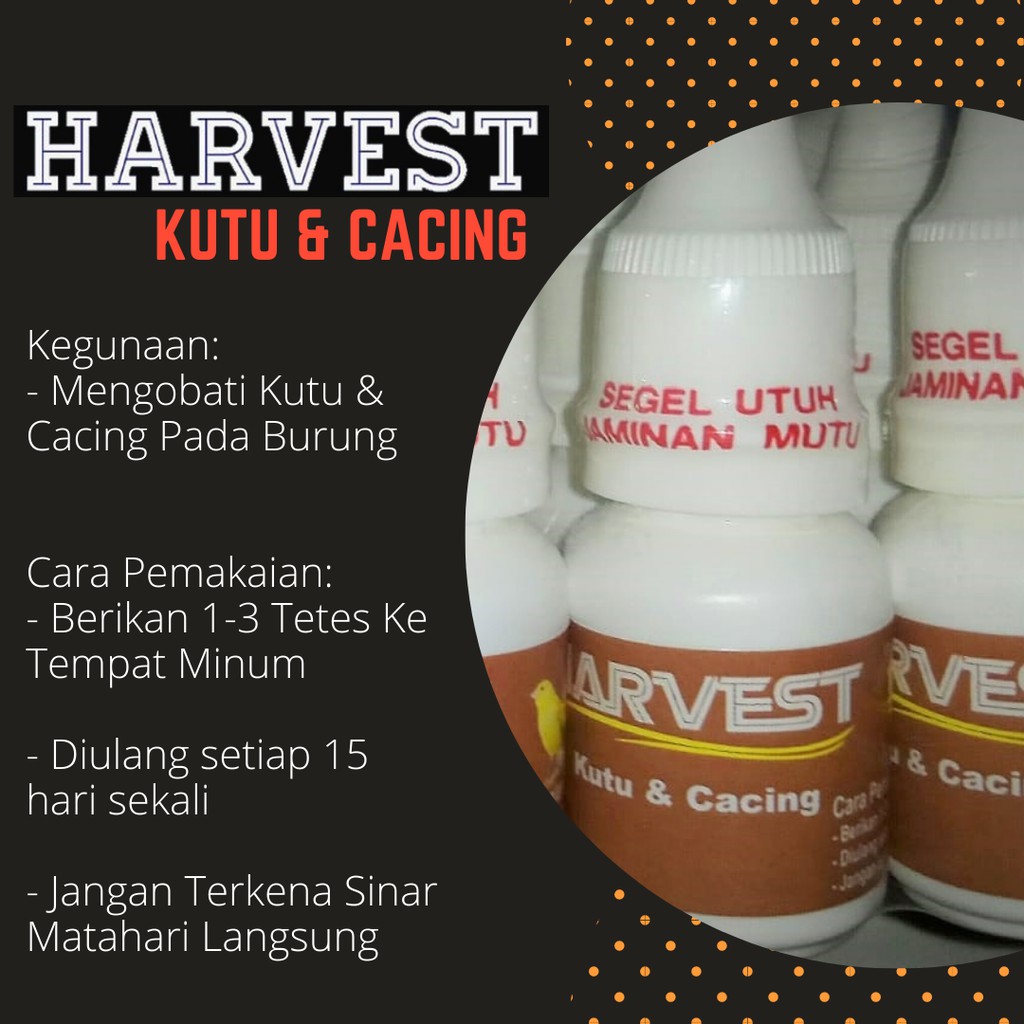 Obat Kutu Cacing Burung Harvest