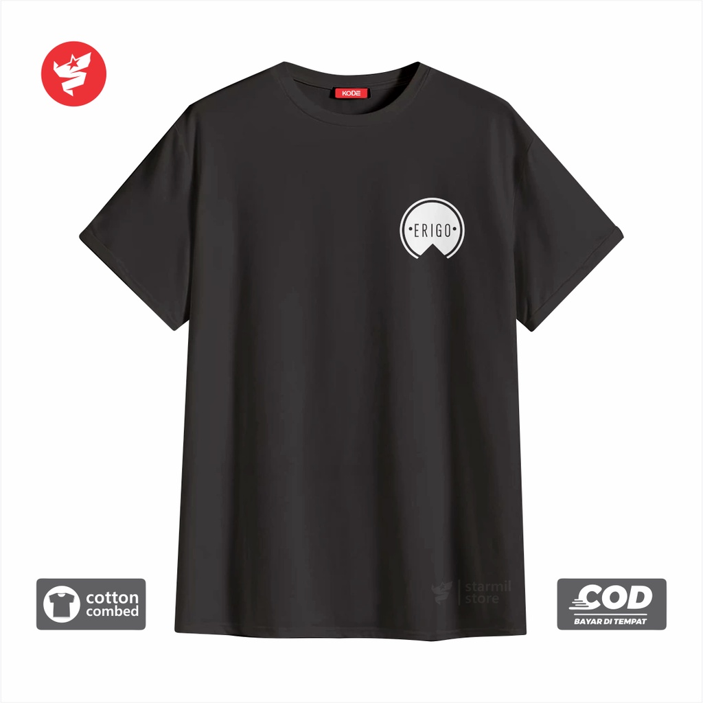 KAOS ERIGO PRIA wanita apparel cotton combed 30s original 100% erigo tshirt premium wanita pria erig
