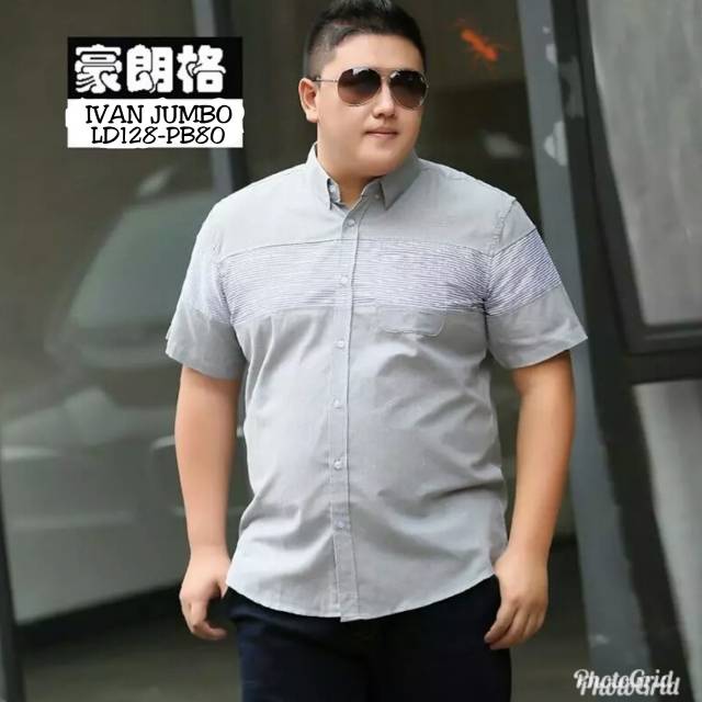 TOTOTAshop.Kemeja IVAN pria,2 Ukuran XXL-XXXL.bahan catton popline PREMIUM