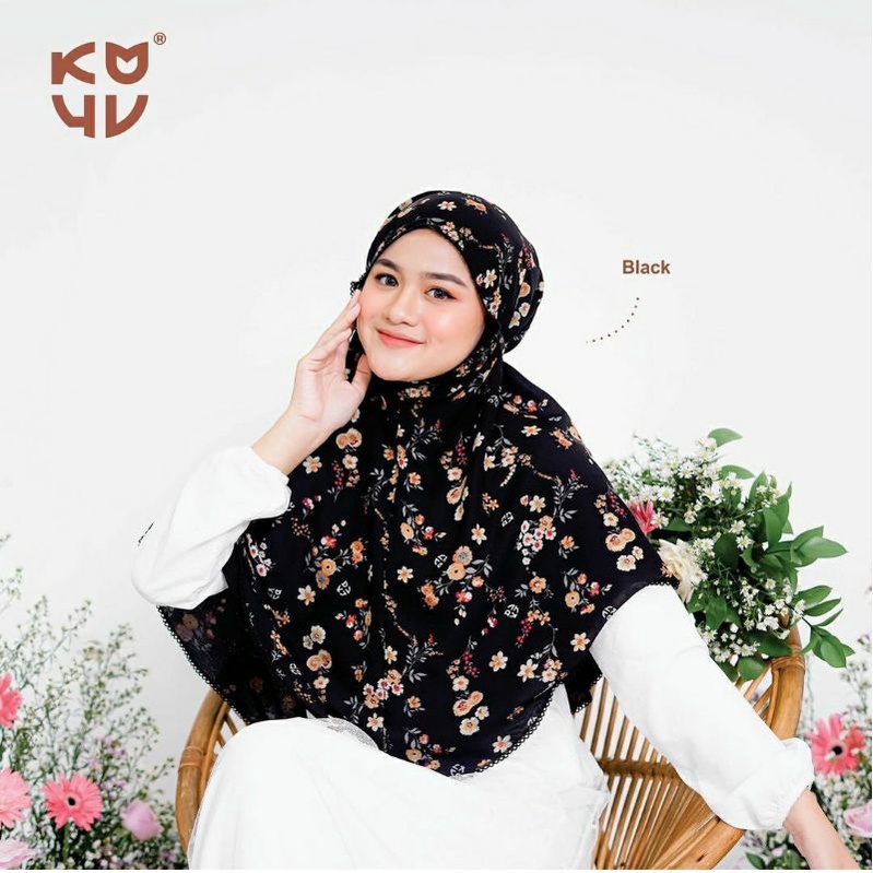 Hijab jilbab  kerudung instan/ Bergo motif premium / bergo valena 2 layer