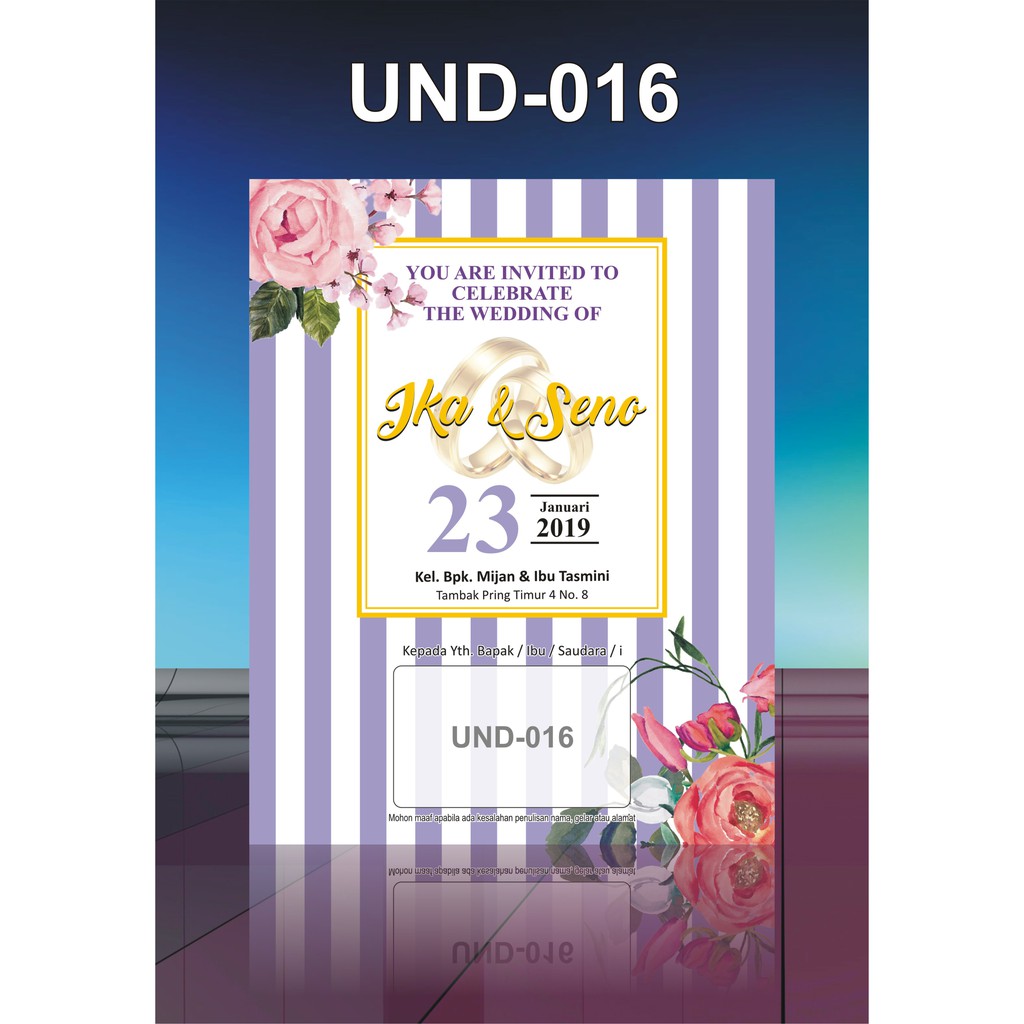 

Undangan Pernikahan Murah UND-016 GRATIS: Plastik, Label Kosong, Kartu Trims, Denah, + 7 Und