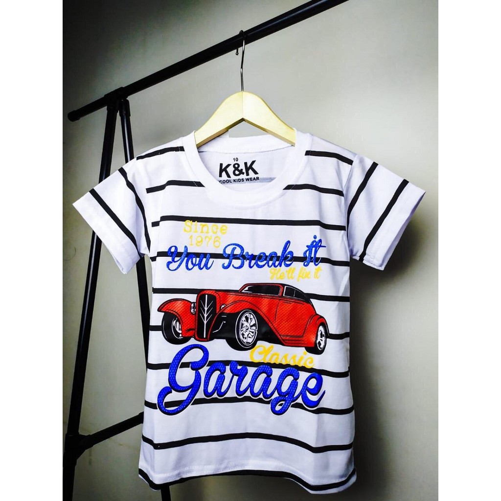 kaos atasan anak garage classic laki-laki uk 1-9 tahun / baju kaos anak laki-laki