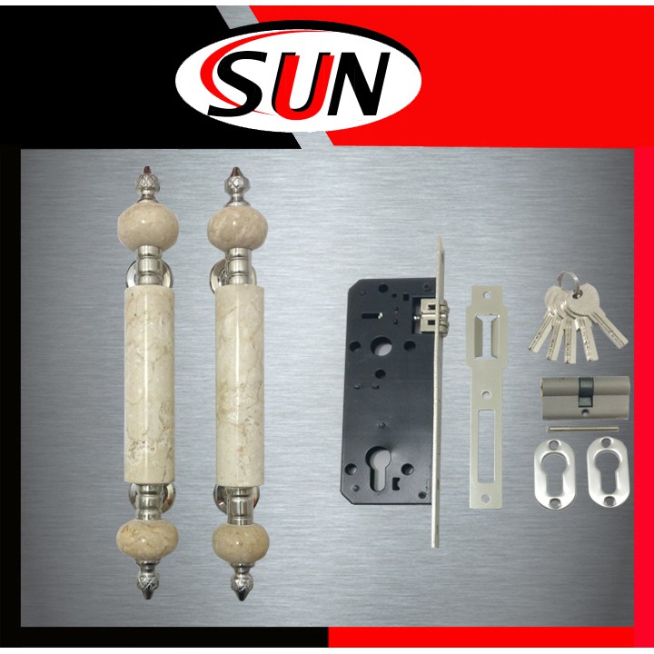 1 Set Handle Gagang Tarikan Pintu Rumah Keramik Marmer Tomat Minimalis