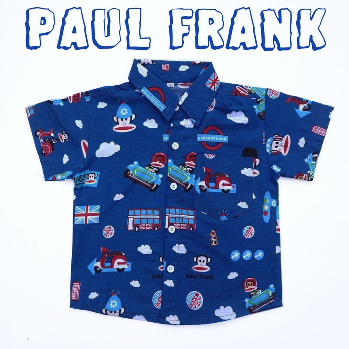 Fashion  Kemeja Anak Laki Laki Paul Frank S M L XL