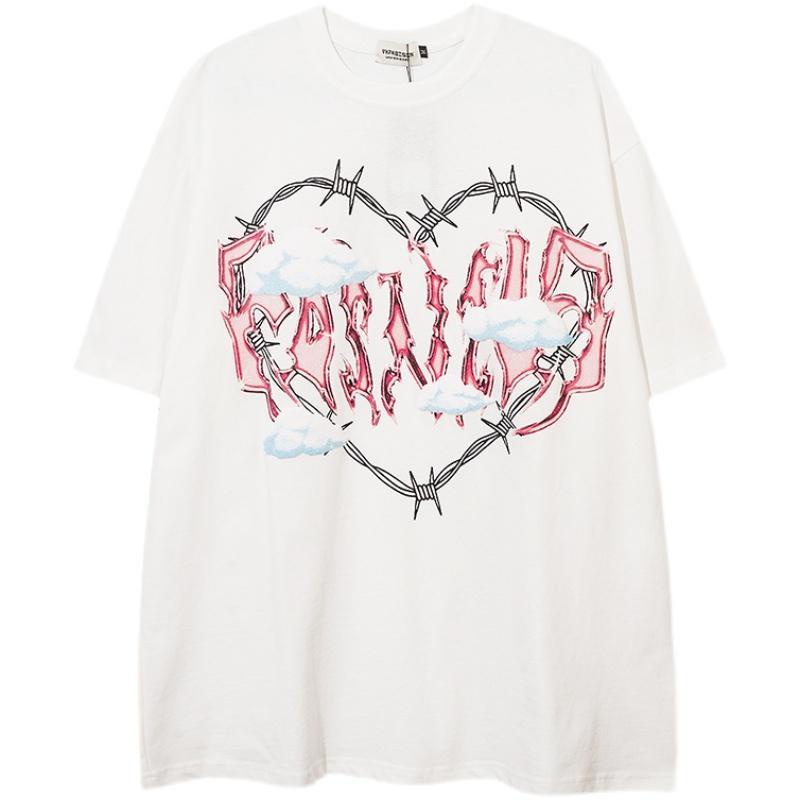 #Sisjuly# ROMECL high street hip-hop dark love print pria dan wanita jalanan longgar