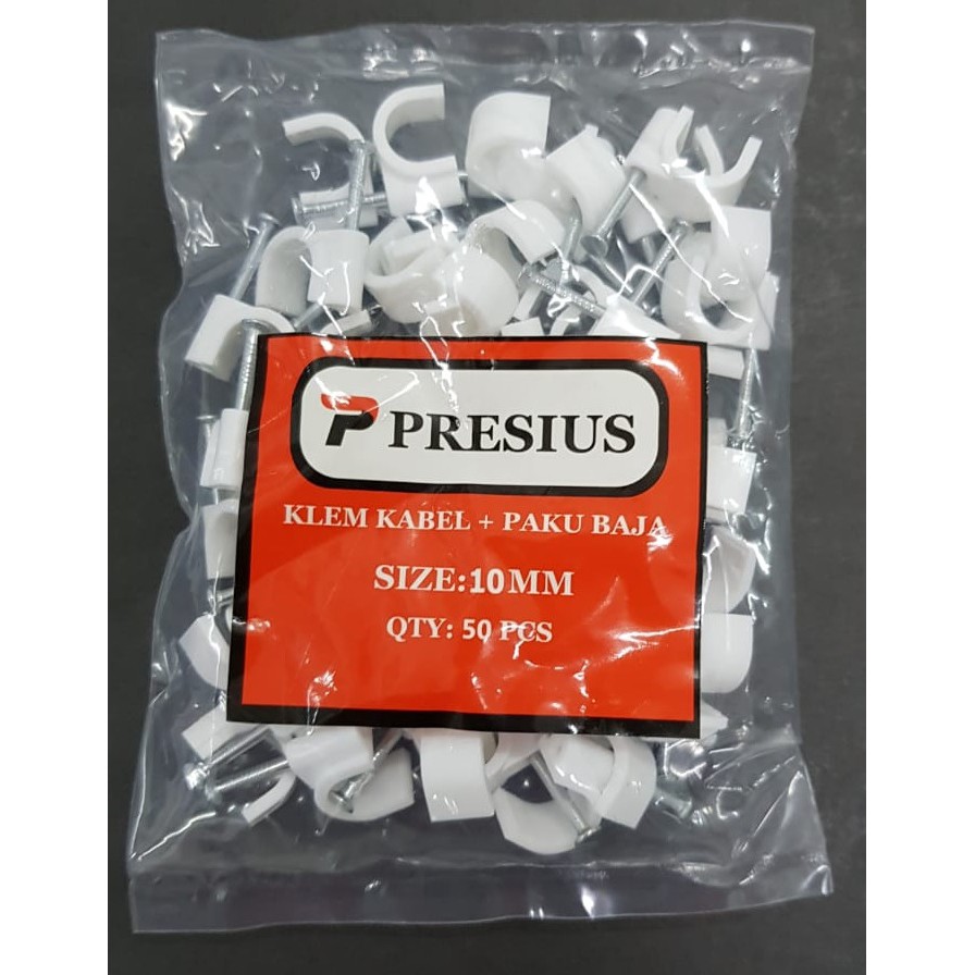 PRESIUS KLEM KABEL PAKU BAJA BETON NO 10 MM (HARGA GROSIR) ISI 50 PCS ASLI ORIGINAL 10MM  alat listr