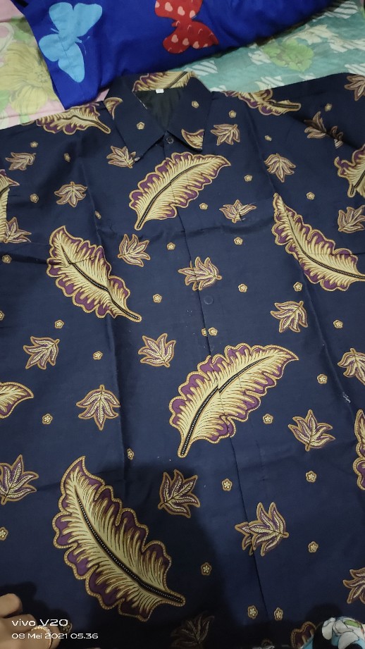 Kemeja Batik Ulu Kamulyan Navy Full Furing Katun Halus Sragenan Size M-xxl Asli Solo