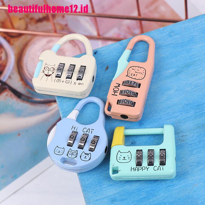 【beautifulhome12.id】Mini Resettable 3 Digit Combination Travel Luggage Suitcase Code Lock