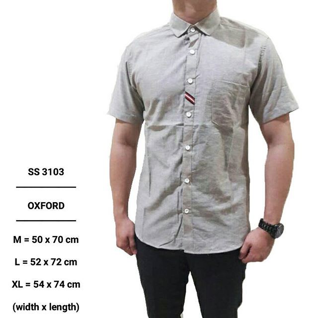Spesial BAJU 3103 KEMEJA LENGAN PENDEK PRIA COWOK OXFORD COKLAT MUDA POLOS Terbaru