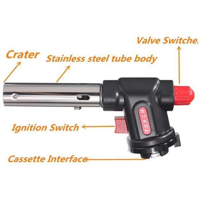 Kepala Gas Firetric Model Gun Butane Torch 1300 Celcius Multifungsi