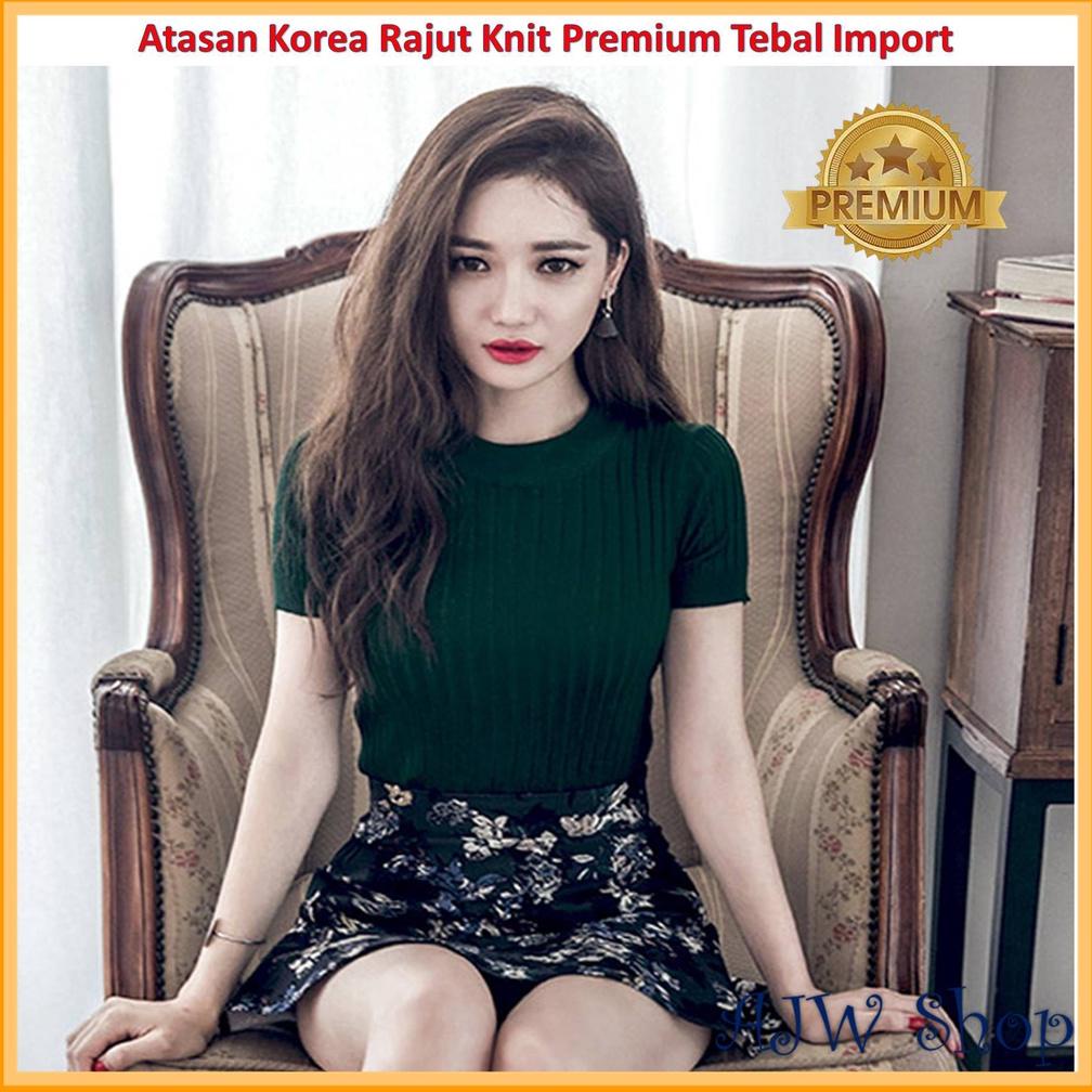 AJWShop Inner Dress Lengan Pendek Knit Rajut Premium Import | Manset Lengan Pendek Rajut Impor Bahan