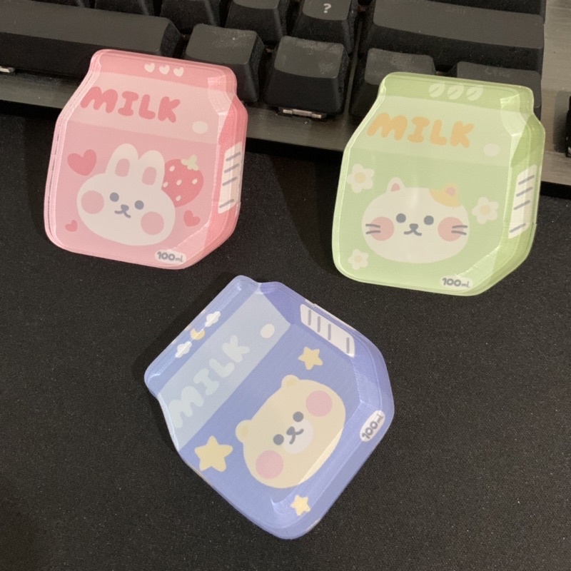 popsocket acrylic milk / griptok akrilik / holder hp / phone stand acrylic