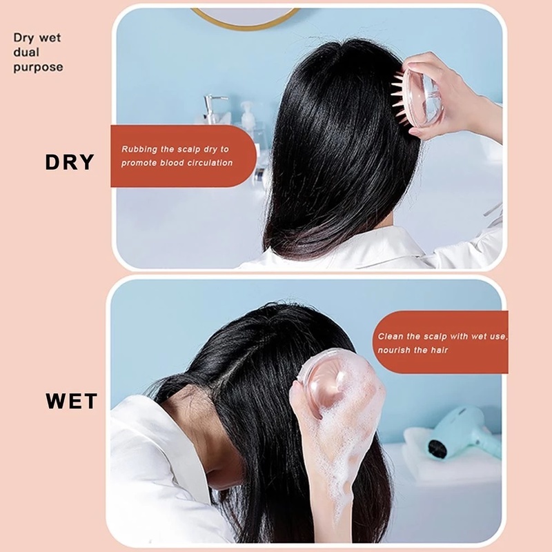 Sisir Pijat Kulit Kepala Bentuk Ubur-Ubur Bahan Silikon Untuk Perawatan Rambut Kering / Basah