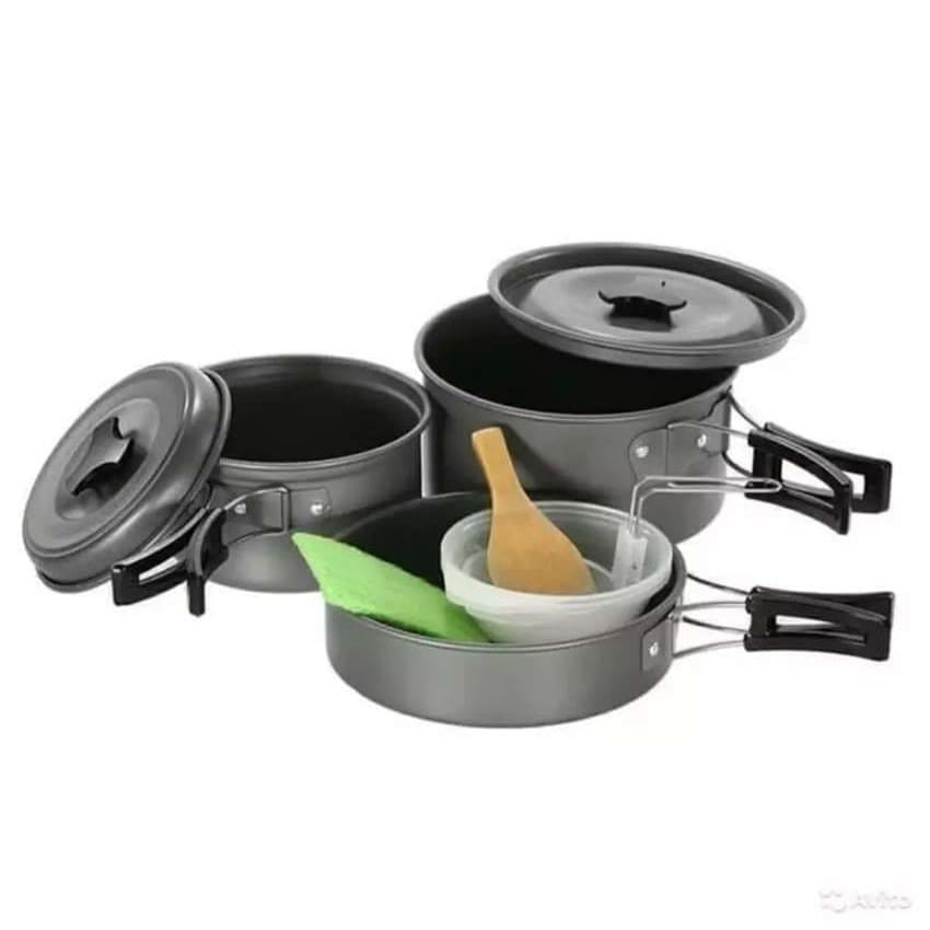 Cooking Set SY 300 Alat Masak Camping Bahan Teflon -  Isi 3