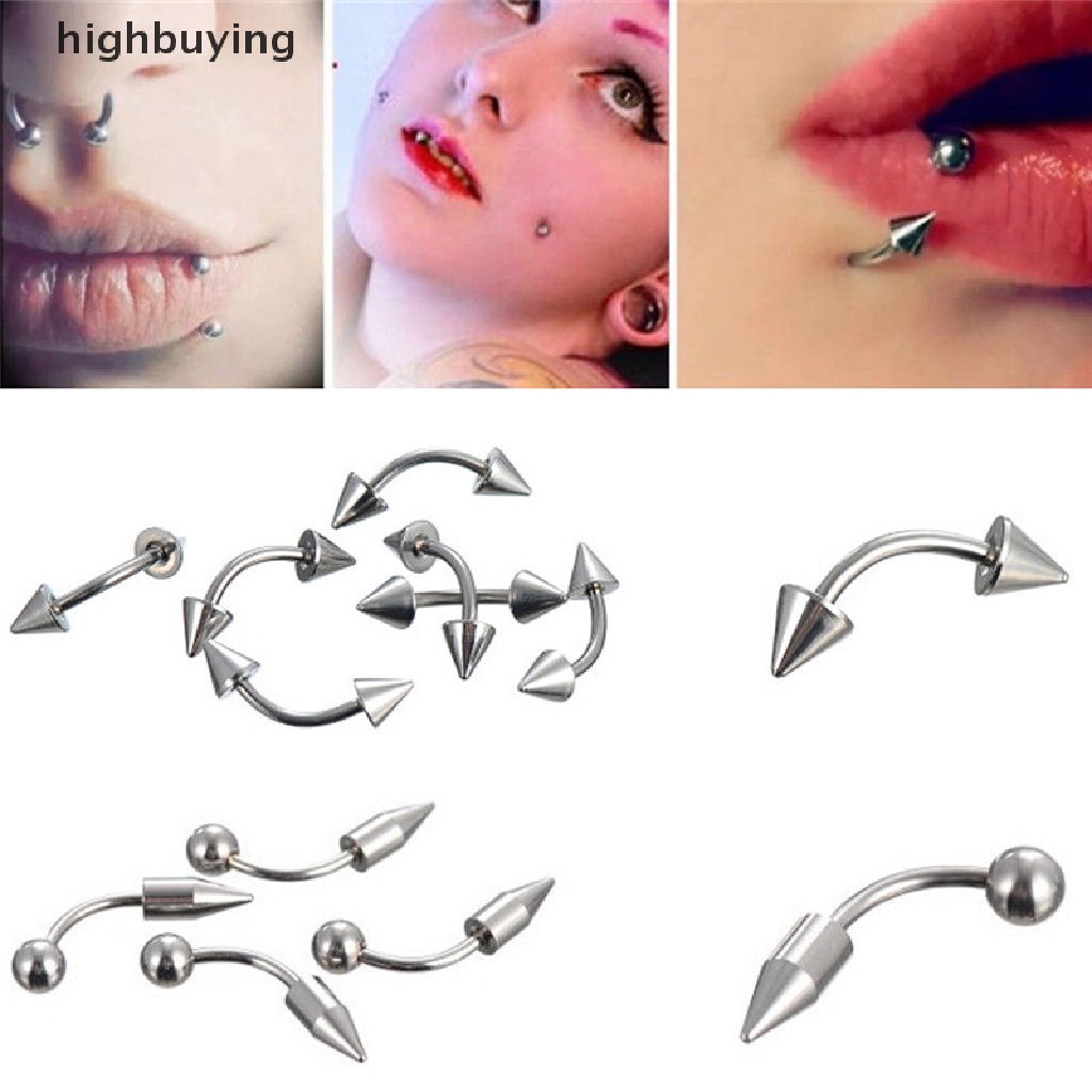 Hbid 60 / 85PCS Anting Tindik Lidah / Alis / Hidung / Perut Bahan Stainless Steel