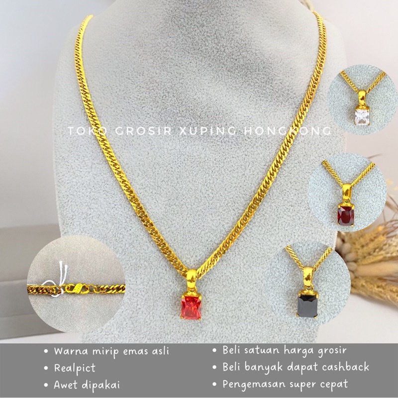 Kalung Rantai Kecil & Liontin | Kalung & Liontin Permata | Bahan Titanium