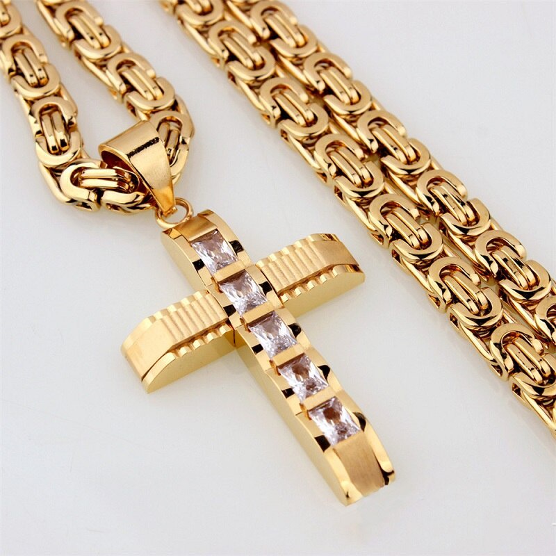 Men's Cross Pendant Christian Curved Cross Necklace Pendants Encrusted with Crystal Only Pendants Do Not Contain Chains Jewelry