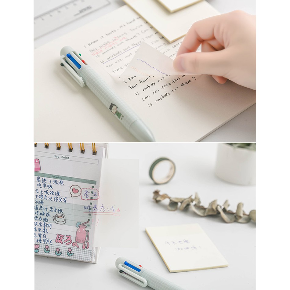 Winzige Transparent Sticky Notes transparan Memo Sticky Note Plastik Stiker Label Anti Air To Do List Untuk Kantor Sekolah-7
