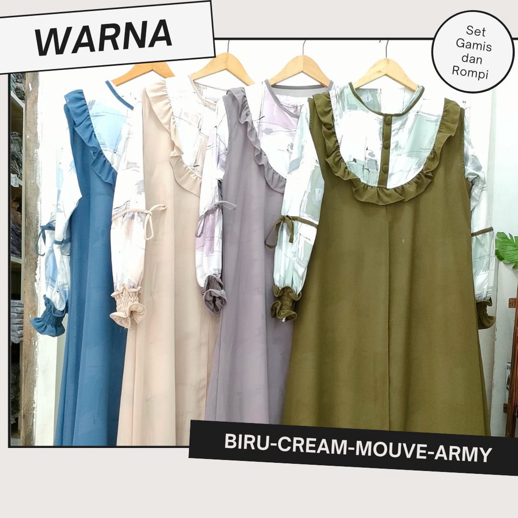 Gamis 2in1 Maxi Rompi Kekinian Abstrak