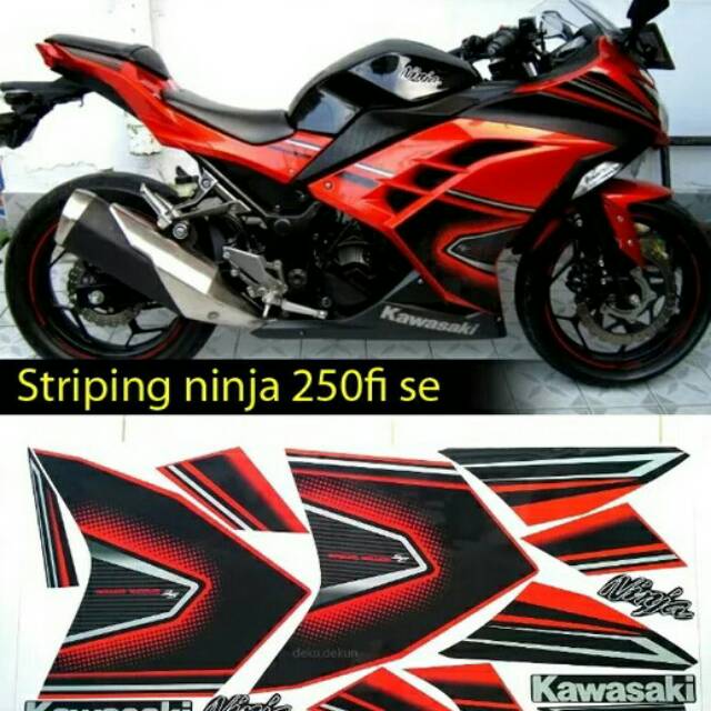 Sticker Striping Ninja 250FI SE Orange replika