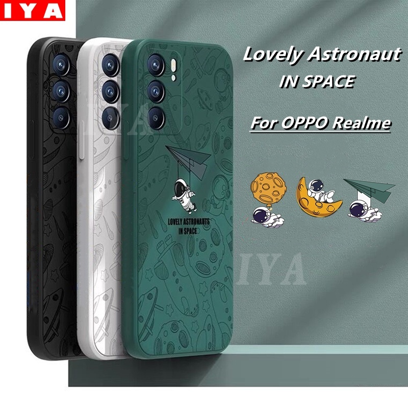 Case Silikon Motif Astronot Luar Angkasa Untuk OPPO A17 A78 A16 A15 A54 A94 A53 A52 A92 A5S A12 A7 A1K A3S F9 A37 Reno 6 C11