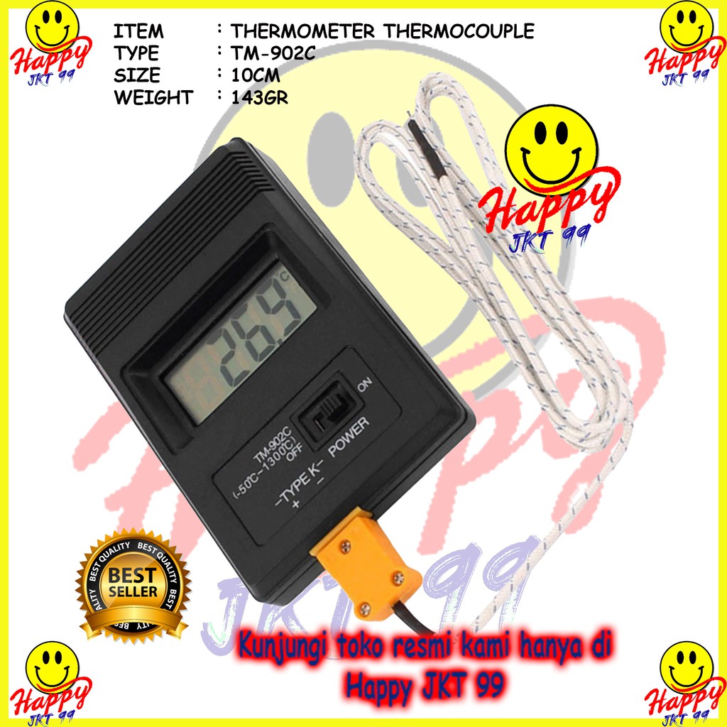 [ HAPPY JKT 99 ] K-TYPE THERMOCOUPLE THERMOMETER DIGITAL LCD TERMOMETER TM-902C TM902C