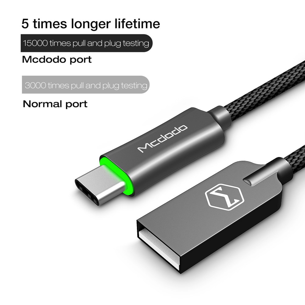 MCDODO Kabel Charger USB Type C Premium Auto Disconnect 1 Meter - CA-2881 - Black