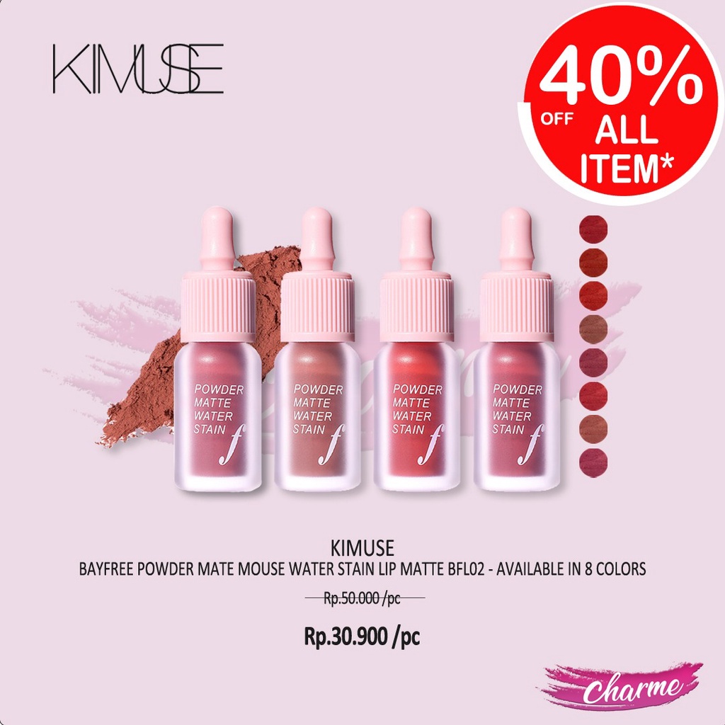 (READY&amp;ORI) Kimuse Bayfree Powder Matte Water Stain Lip Matte BFL02