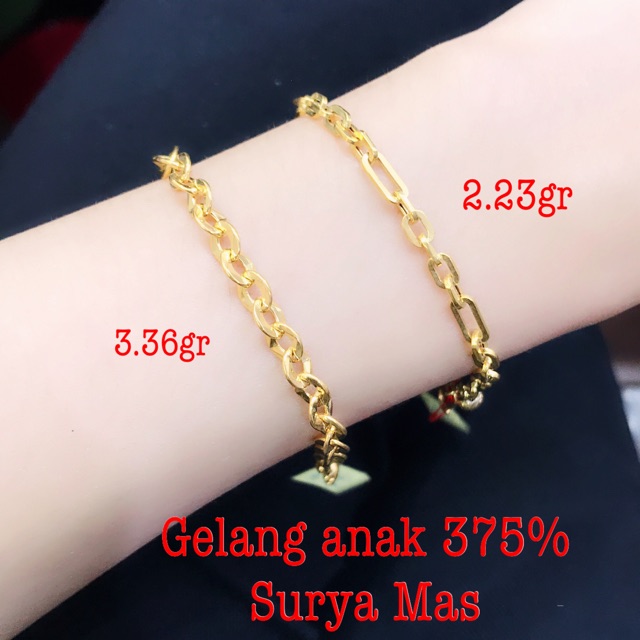 Gelang anak emas 375%