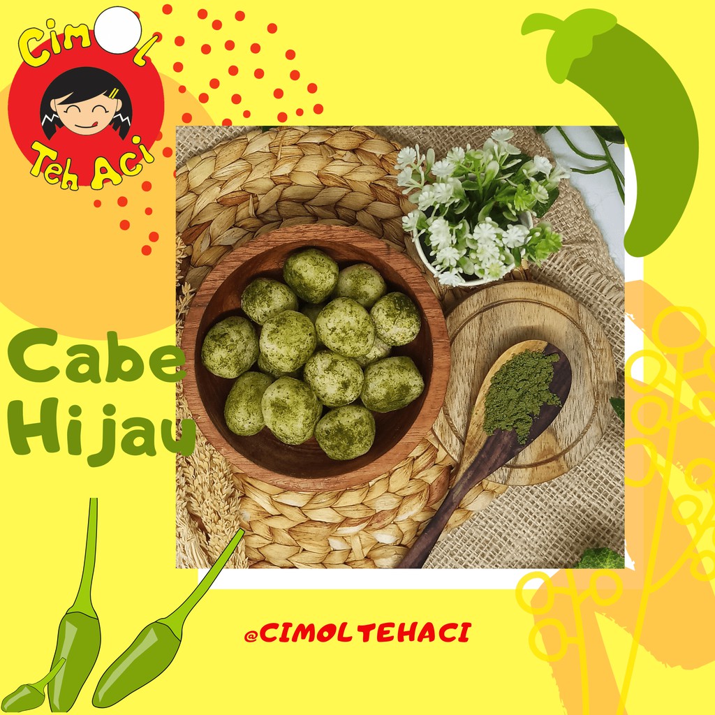 

Cimol Teh Aci - Frozen Food - Kemasan Vacuum - 250gr - 30 Butir - Cabe Hijau